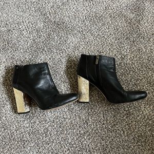 Sam Edelman Circus Leather Booties with Gold Heel, size 8.5